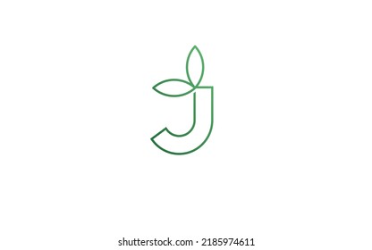 J logo leaf for identity. nature template vector illustration for your brand.