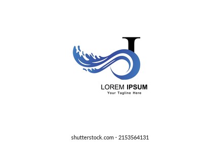 J logo, Letter J logo with wave design vector
