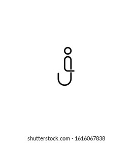 j logo line art vector design template. illustration of letter J initial design vector 