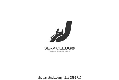 J logo plumbing for identity. letter template vector illustration for your brand.