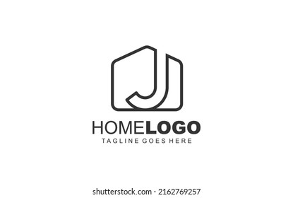 J logo real estate for branding company. identity template vector illustration for your brand.