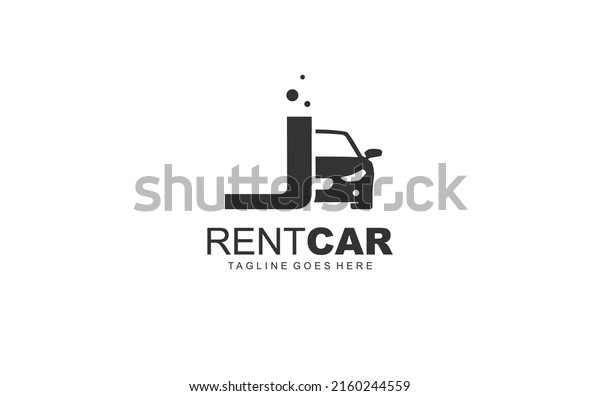 J logo rental for branding\
company. transportation template vector illustration for your\
brand.