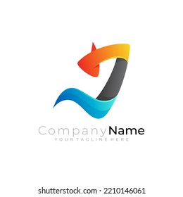 Plantilla del logotipo J, La letra J con un aspecto moderno