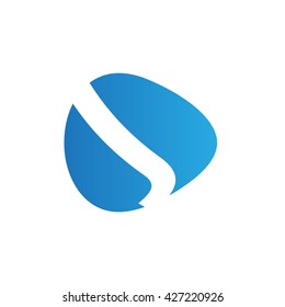 J Logo. Vector Graphic Business Branding Letter Element Illustration. Blue Negative Space Design. White Background