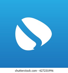 J Logo. Vector Graphic Business Branding Letter Element Illustration. White Negative Space Design. Blue Background