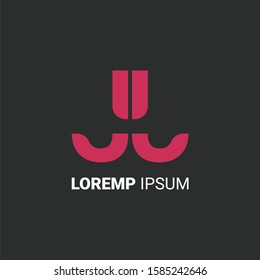 J J. Luxury logo, anagram, alphabet, uppercase letters, typography, line. Vector illustration. Good forcompany, organisation, community, brand, product, website, social media and more.