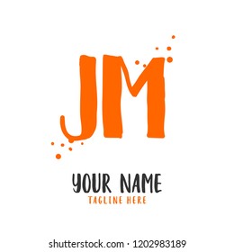 J M Handwritten logo template