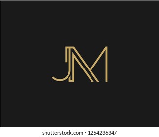 J M Initial logo template vector