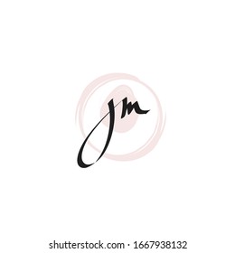 j m jm Beauty vector initial logo, handwriting logo of initial signature, template for any company or business