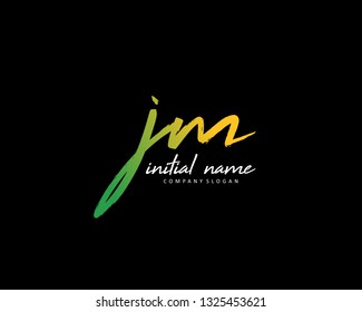 J M JM Initial brush logo template vector