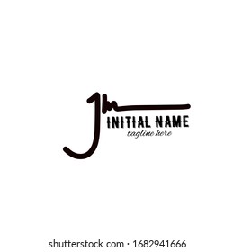 J m Jm Initial handwriting logo vector