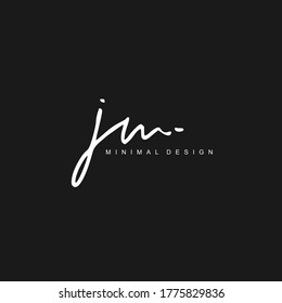 J M JM Initial handwriting or handwritten logo for identity. Logo with hand drawn style.
