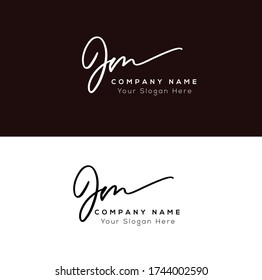 J M JM Initial letter handwriting and signature logo.	
