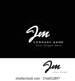  J M JM Escritura a mano inicial y logotipo de la firma.	