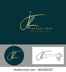  J M JM Initial letter handwriting and signature logo. Beauty vector initial logo .Fashion, boutique, floral and botanical