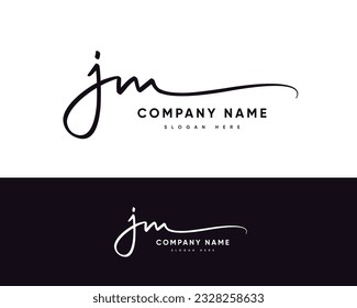 j m jm initial letter handwriting and signature logo