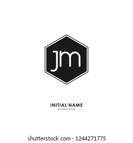J M JM Initial logo letter with minimalist concept. Vector with scandinavian style logo.