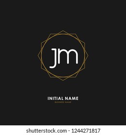 J M JM Initial logo letter with minimalist concept. Vector with scandinavian style logo.