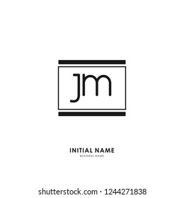 J M JM Initial logo letter with minimalist concept. Vector with scandinavian style logo.