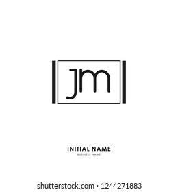 J M JM Initial logo letter with minimalist concept. Vector with scandinavian style logo.