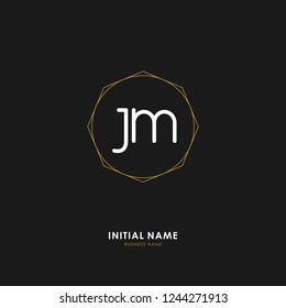 J M JM Initial logo letter with minimalist concept. Vector with scandinavian style logo.