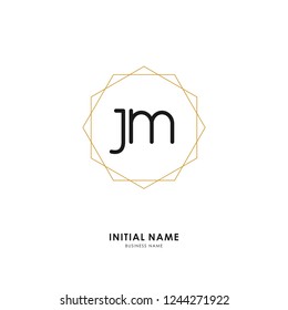 J M JM Initial logo letter with minimalist concept. Vector with scandinavian style logo.