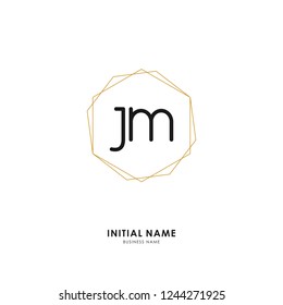 J M JM Initial logo letter with minimalist concept. Vector with scandinavian style logo.
