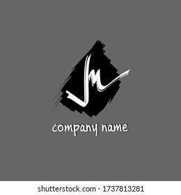 J m Jm initial logo handwriting template vector