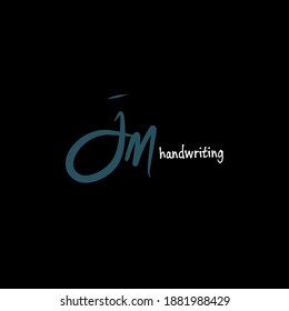 j m jm initial logo handwriting template vector