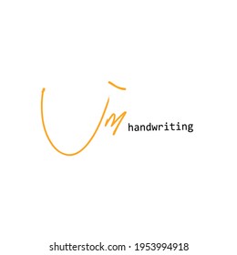 j m jm initial logo handwriting template vector