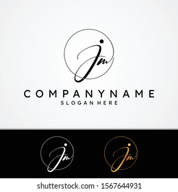 J M JM initial symbol signature vector design with different color. Handwriting concept symbol design. Vector illustration EPS.8 EPS.10