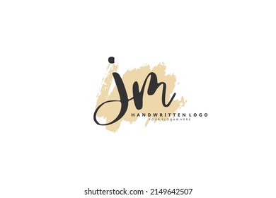 J M JM logo, Initial lettering handwriting or handwritten for identity. Logo with signature and hand drawn style.