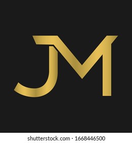J , M , JM , MJ letter logo design with creative modern typography