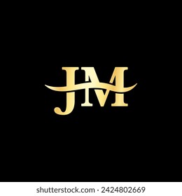 J M letra Logo Monograma dorado diseños de lujo tipografía vector de las iniciales del negocio nombre de la marca Logotipo