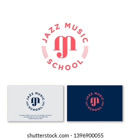 J and M monogram. Combined J, M letters in a circle with letters. Web, UI icon. Business card.