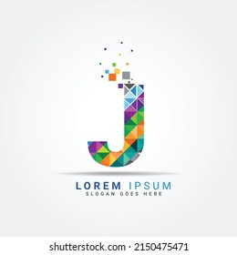 J Modern letter logo design with multicolor. J logo template vector illustration design. Creative modern letters vector icon logo illustration