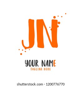 J N Handwritten logo template