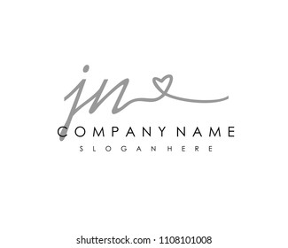 J N Initial handwriting logo vector