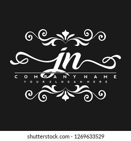 J N Initial handwriting logo vector