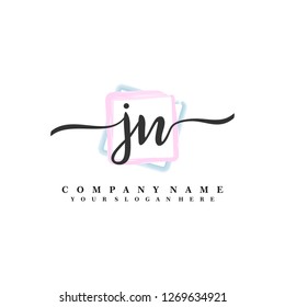 
J N Initial handwriting logo vector