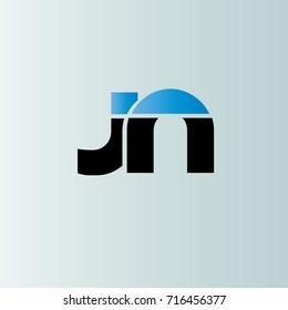 j n initial letter linked lowercase logo. j and n vector template design.