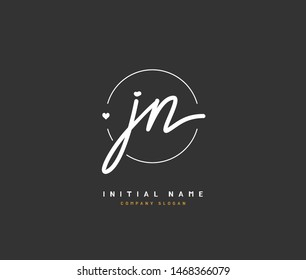 J N JN Beauty vector initial logo, handwriting logo of initial signature, wedding, fashion, jewerly, boutique, floral and botanical with creative template for any company or business.