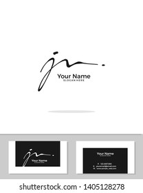 J N JN initial handwriting logo template vector.  signature logo concept