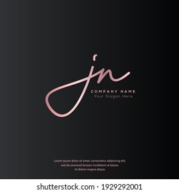 J N JN Initial letter handwriting and signature logo. Beauty vector initial logo .Fashion, boutique, floral and botanical