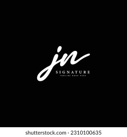 J, N, JN Initial letter handwritten and signature vector image logo