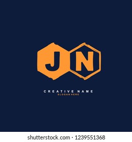 J N JN Initial logo template vector. Letter logo concept