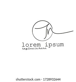 J n Jn initial logo. handwriting template vector