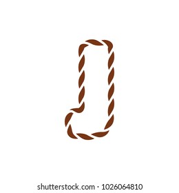 J Navy Rope Letter Logo Icon Design
