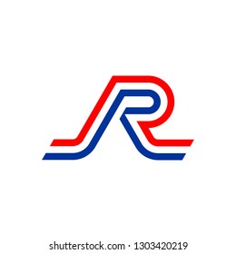 The J in the negative space can be read as JR or RJ, depending on the brand name.
