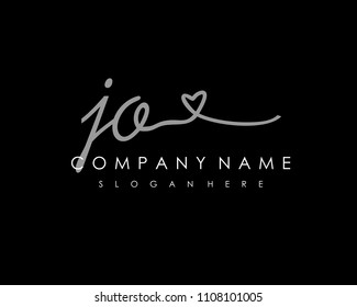 J O Initial handwriting logo vector